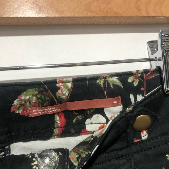 Athropologie Womens Pilcro Mid-Rise Demilune Floral Utility Pants size 32 - Picture 12 of 13